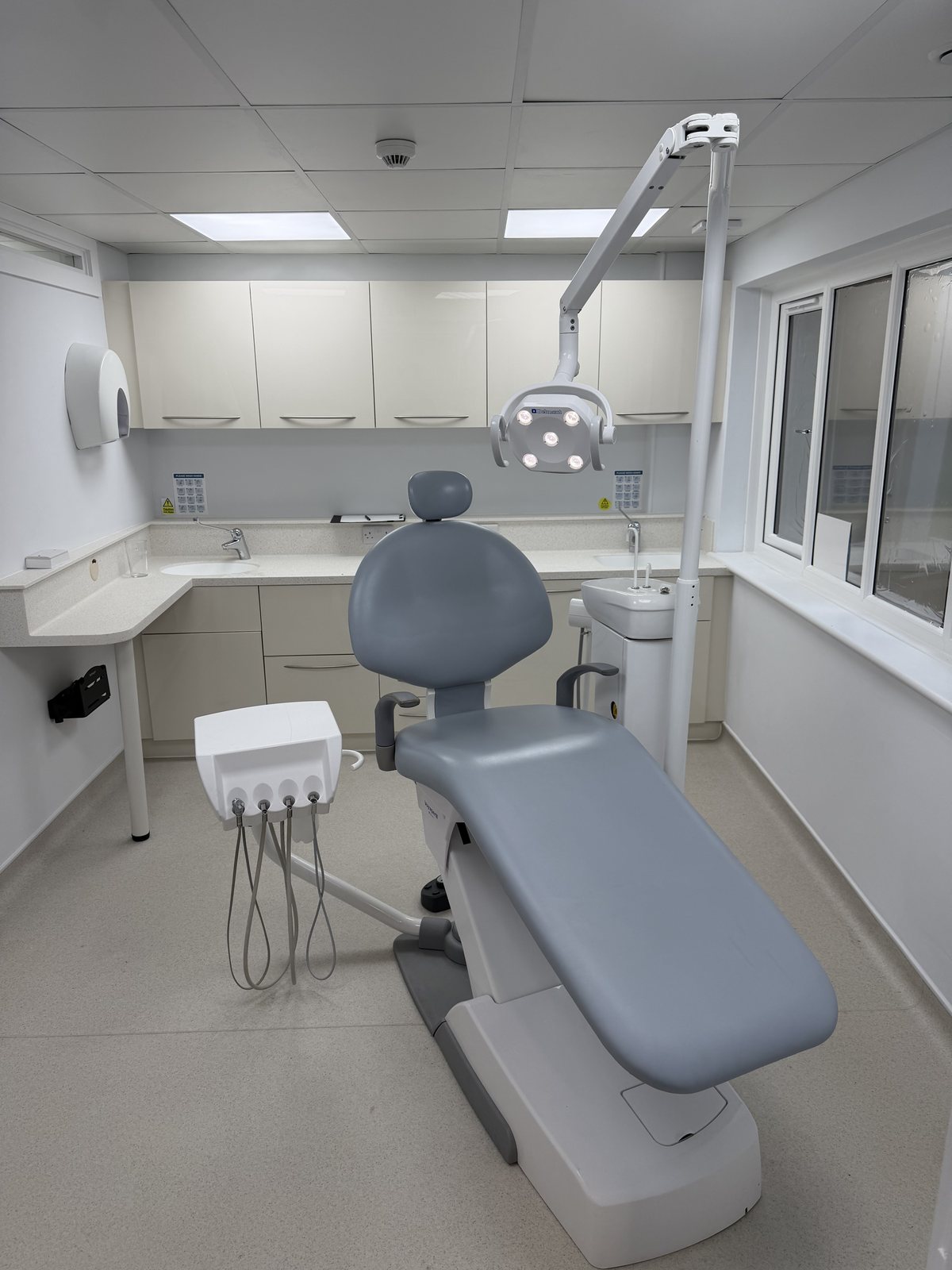 A clean, finished dental surgery with a Belmont treatment centre