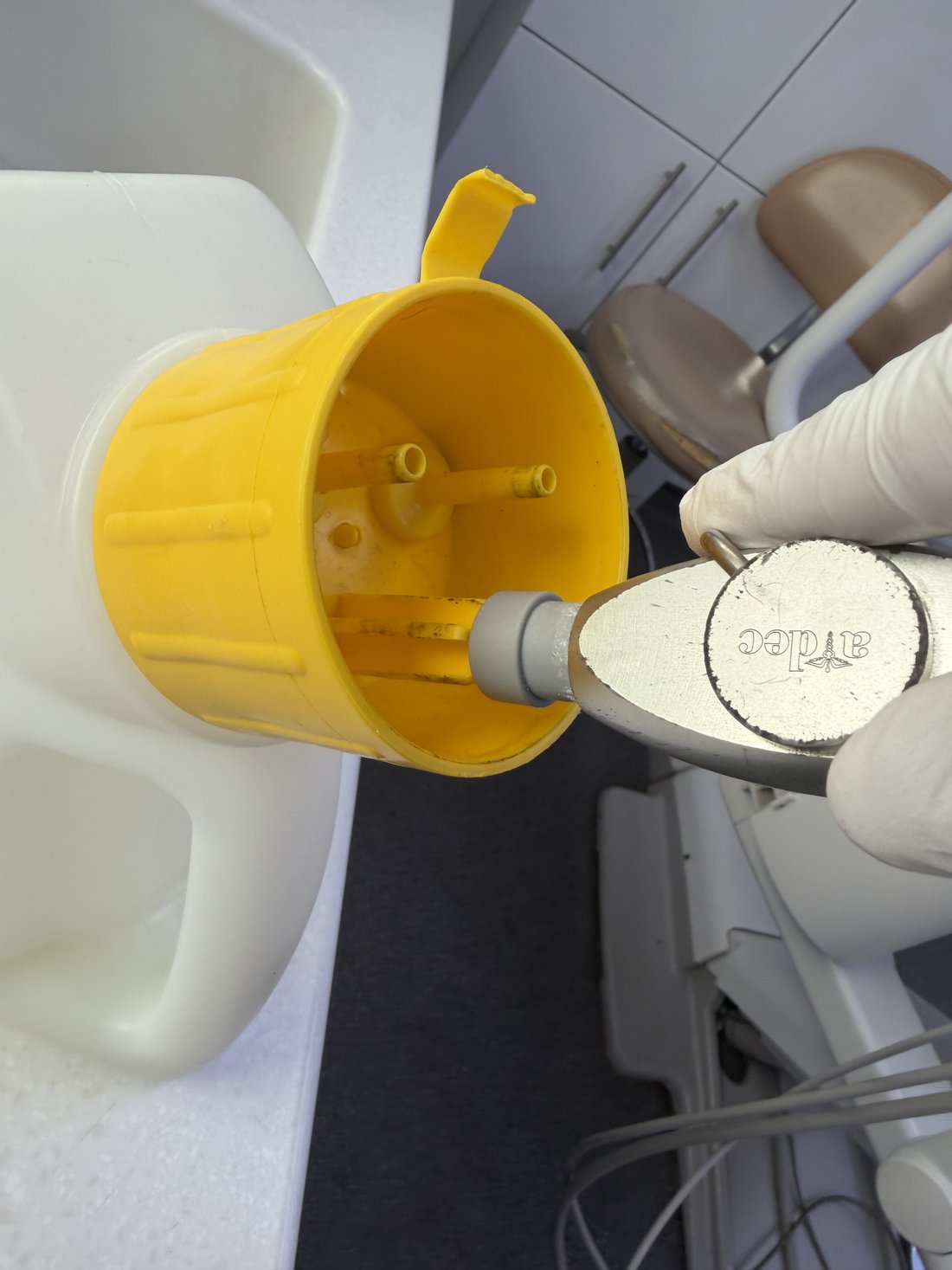 Servicing an A-dec delivery unit and amalgam separator during a planned service